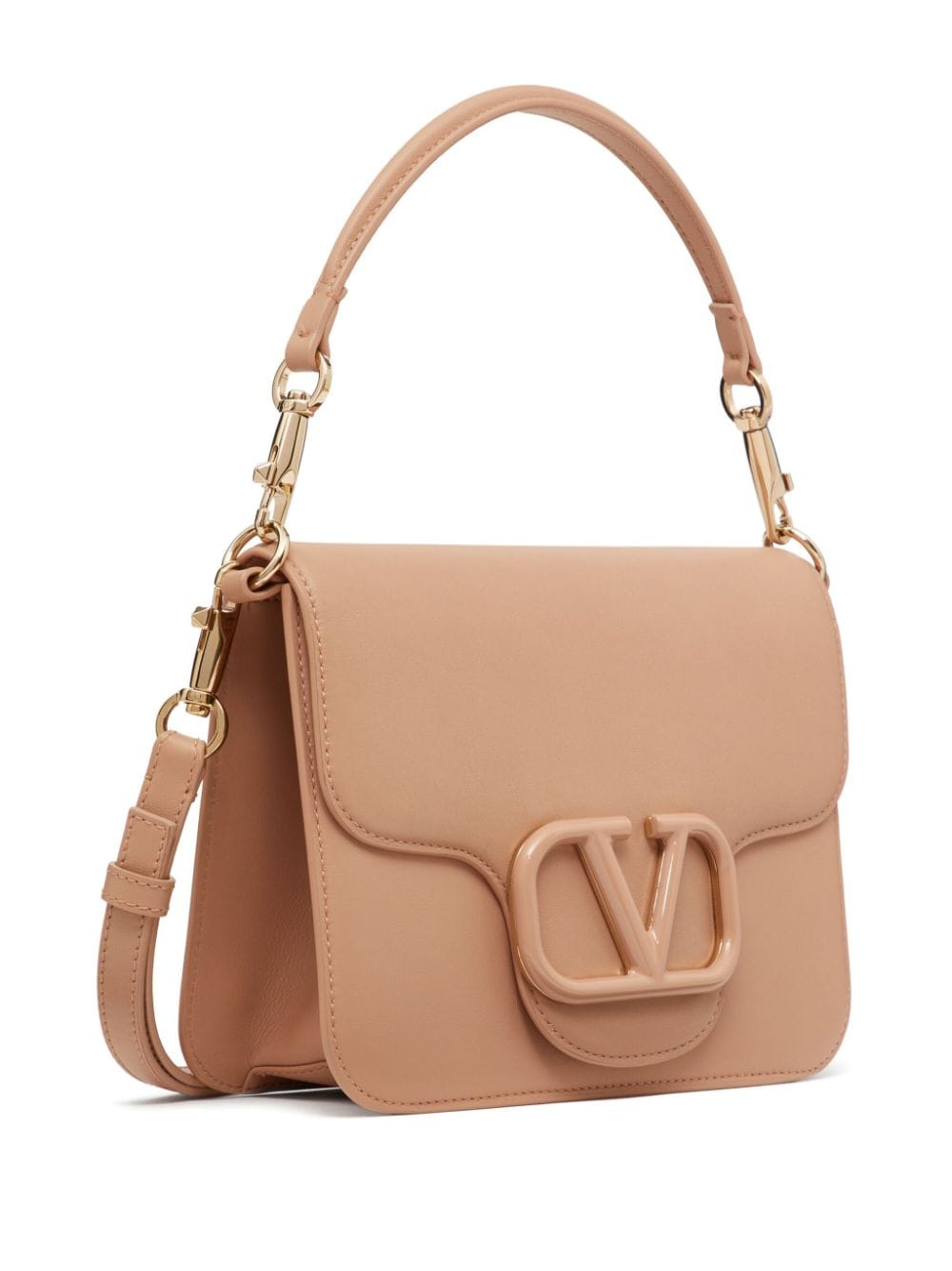 BOLSO DE HOMBRO NUDE LOGO DORADO