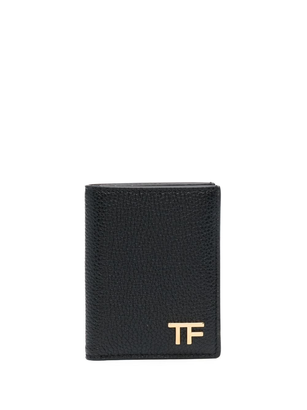 CARTERA NEGRA LOGO TF DORADO