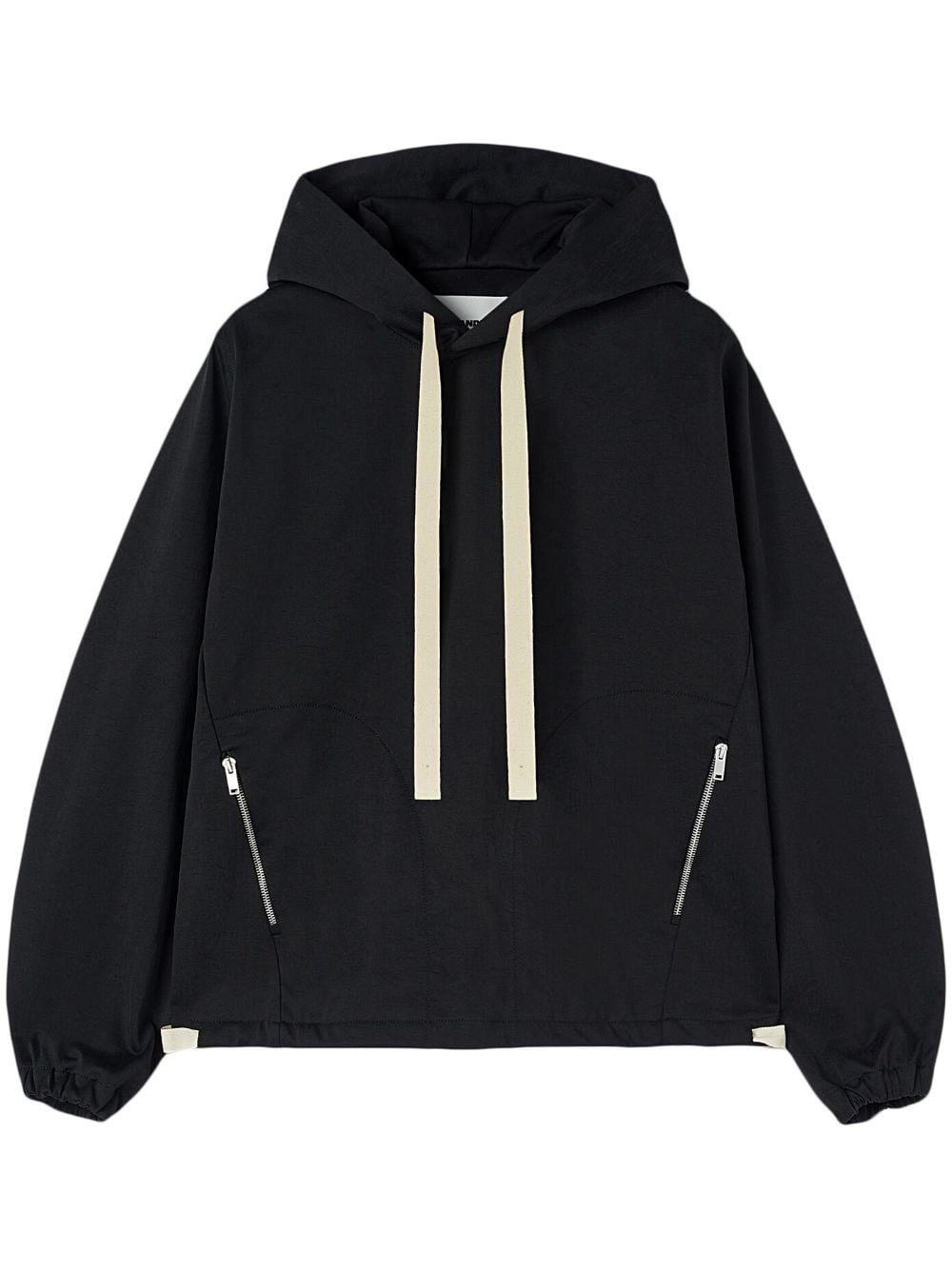 HOODIE NEGRA CORDON BEIGE