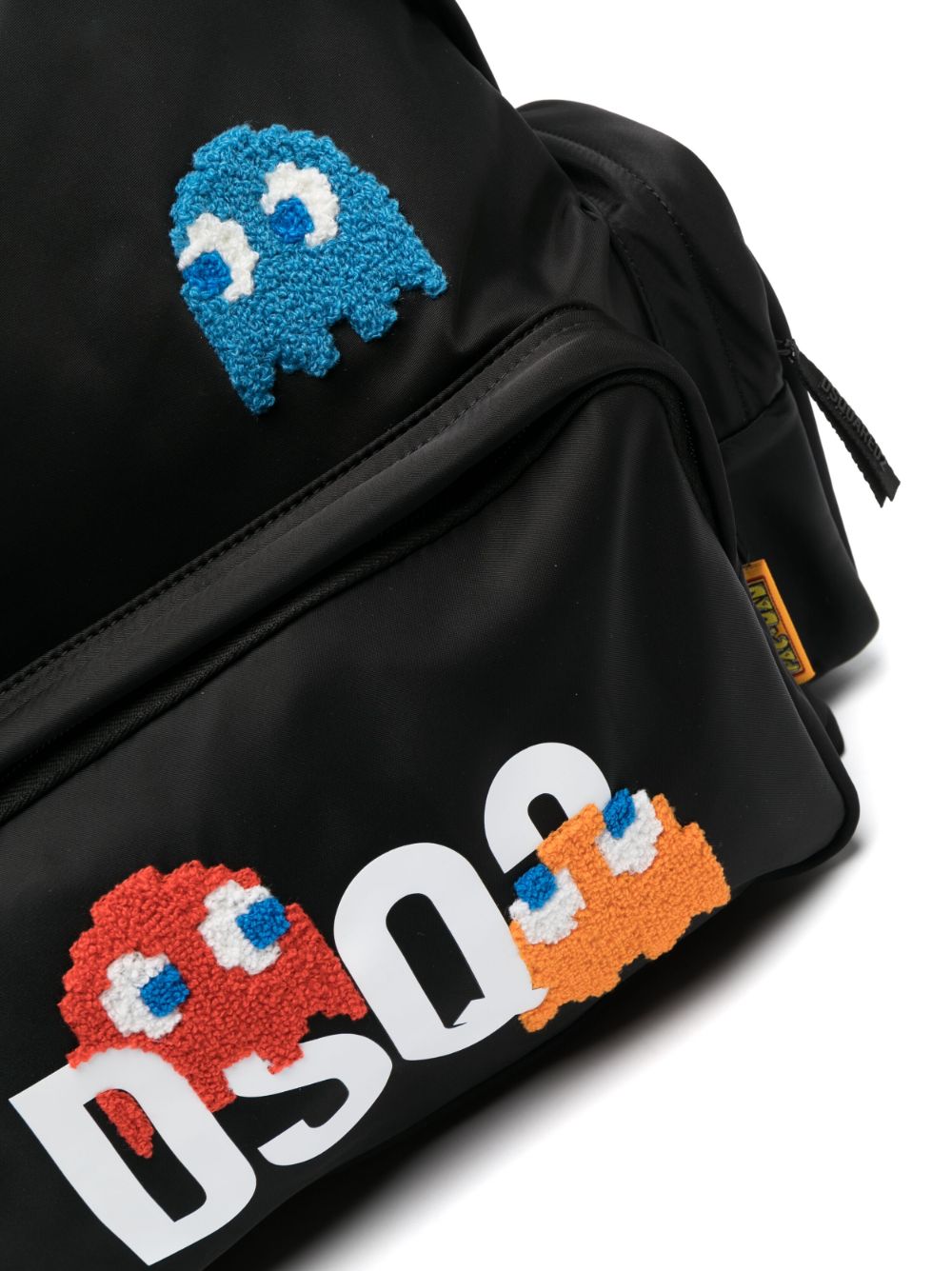 MOCHILA PAC MAN NEGRA LOGO BLANCO