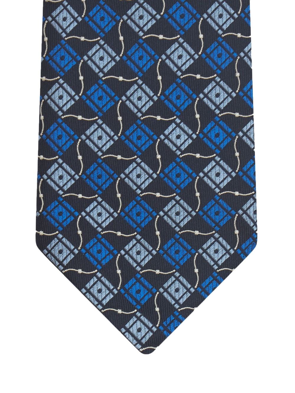 CORBATA MARINO ESTAMPADO GEOMETRICO AZUL