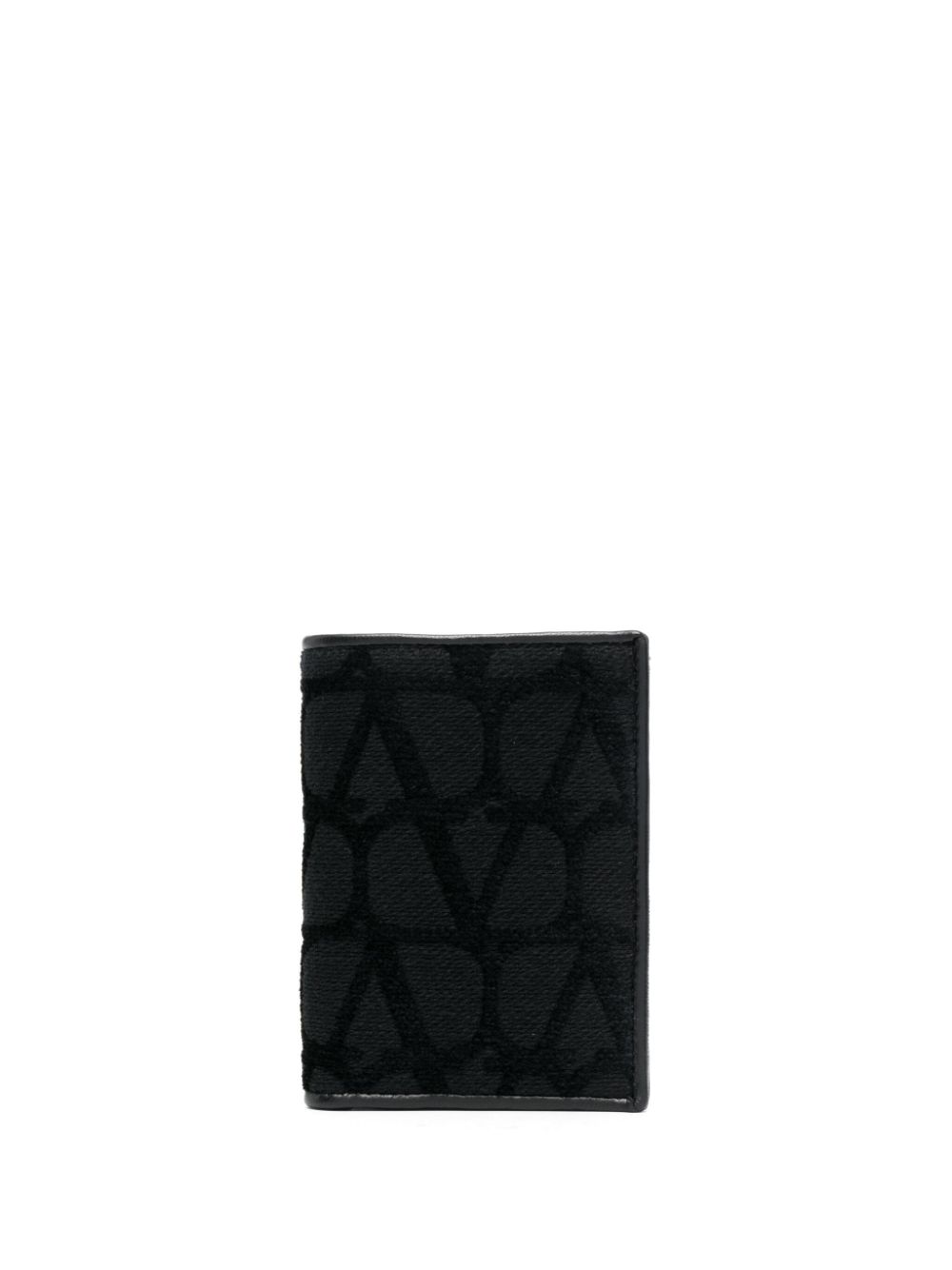 CARTERA VERTICAL NEGRA MONOGRAMA NEGRO