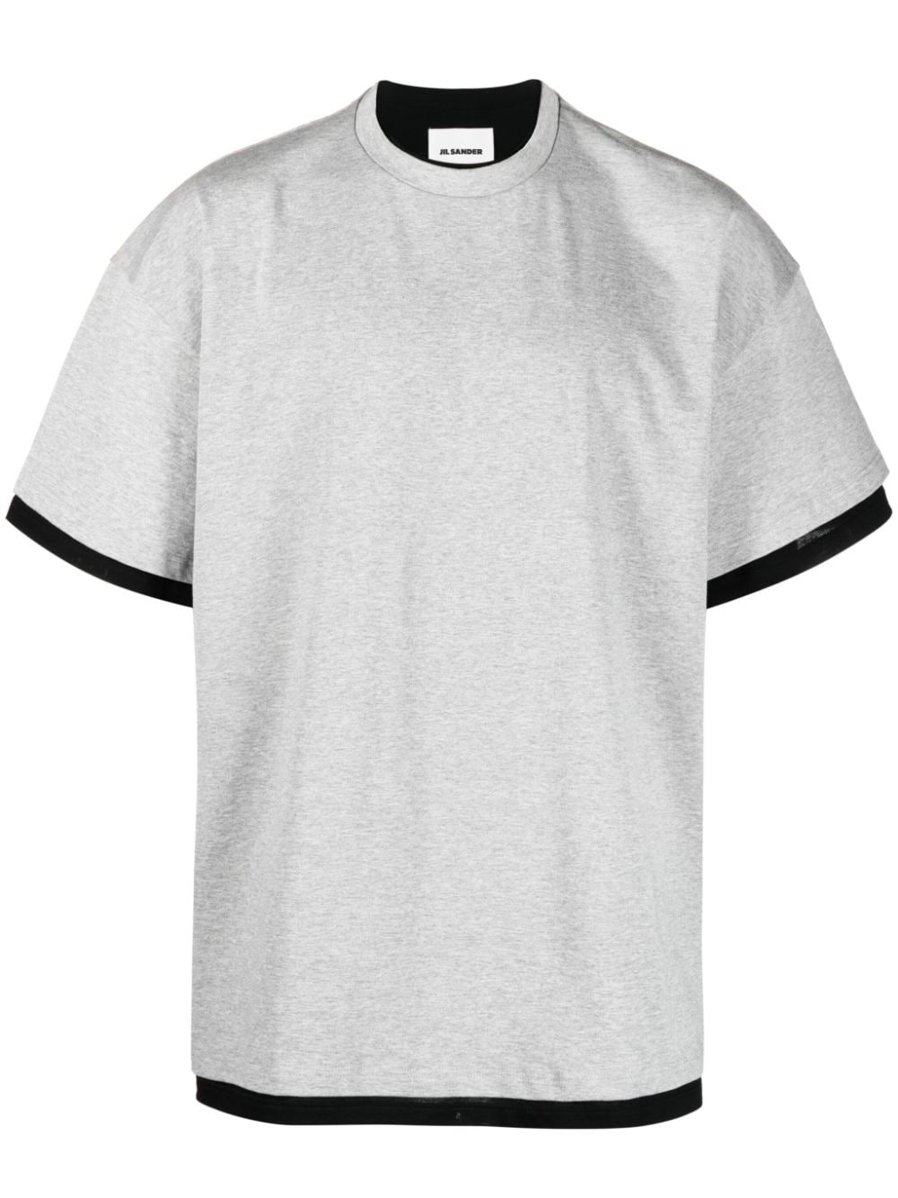 CAMISETA MC GRIS DET NEGRO CUELLO MANGAS