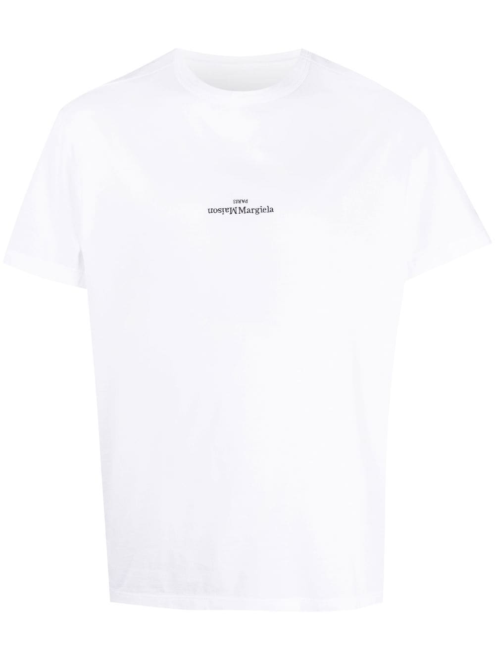 CAMISETA MC BLANCA LOGO NEGRO BORDADO