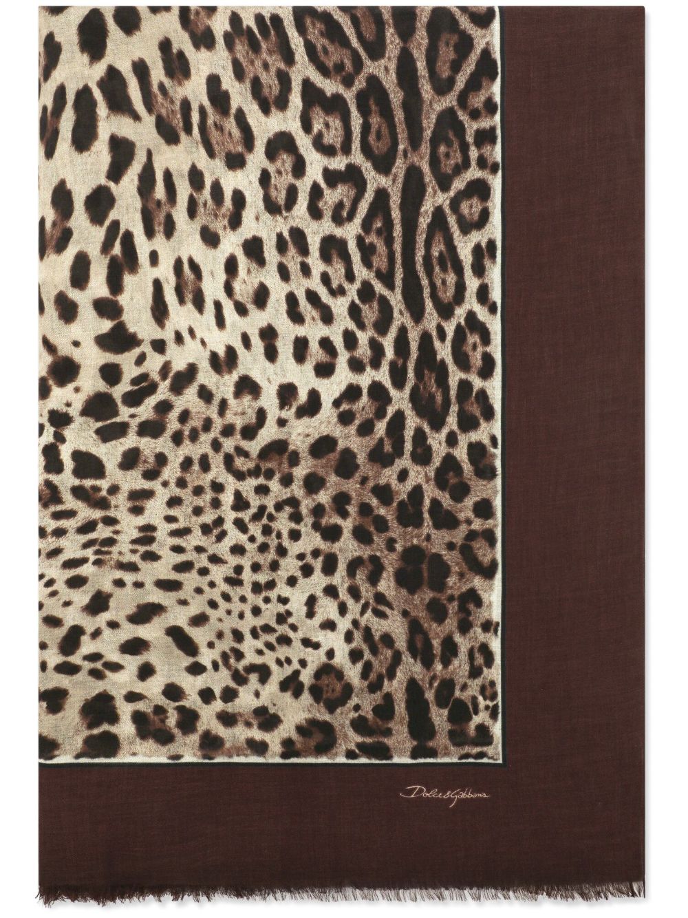 FOULARD 135X200 MARRON ESTAMP LEOPARDO