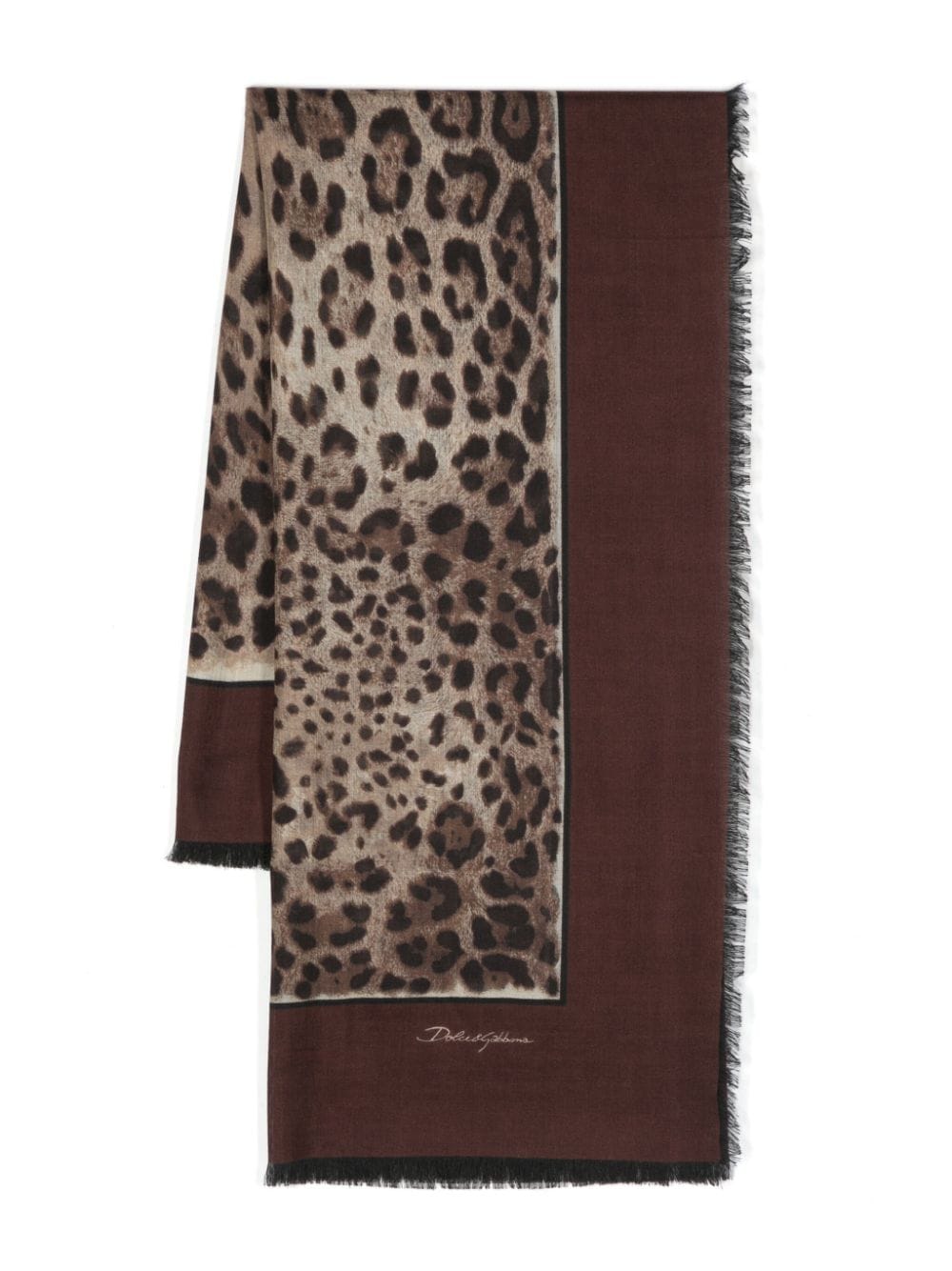 FOULARD 120X120 MARRON ESTAMP LEOPARDO