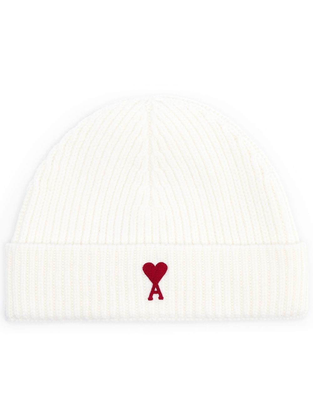 GORRO LANA BLANCO LOGO ROJO