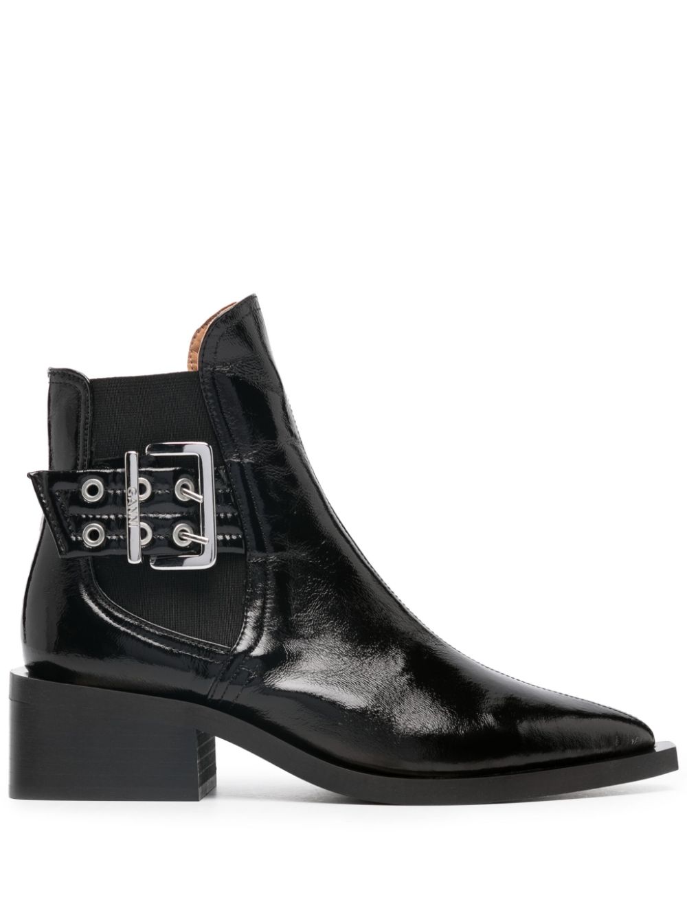 BOTIN CHELSEA NEGRO HEBILLA PLATEADA