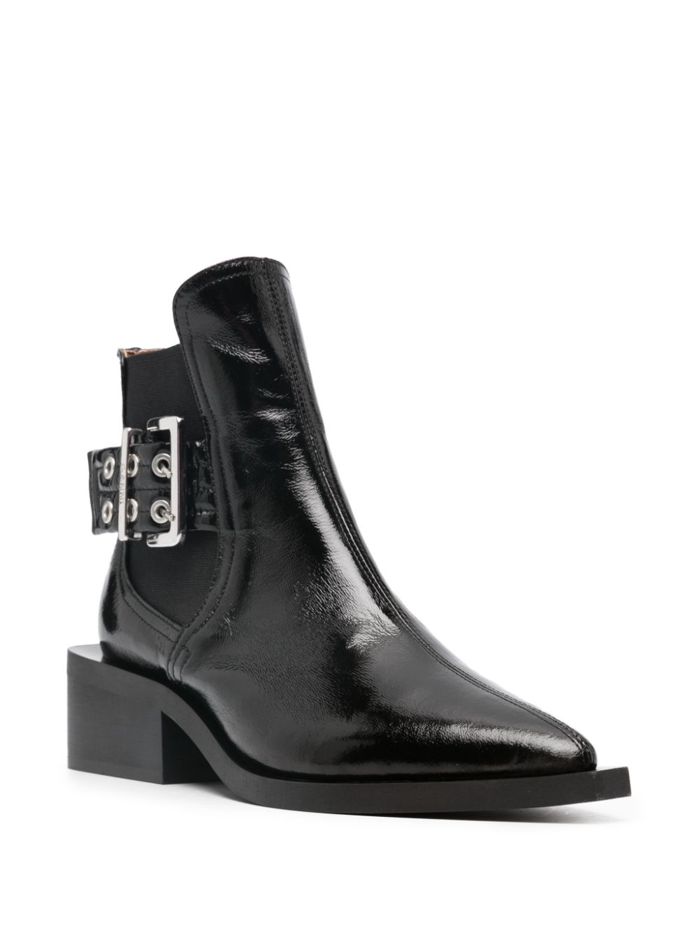 BOTIN CHELSEA NEGRO HEBILLA PLATEADA