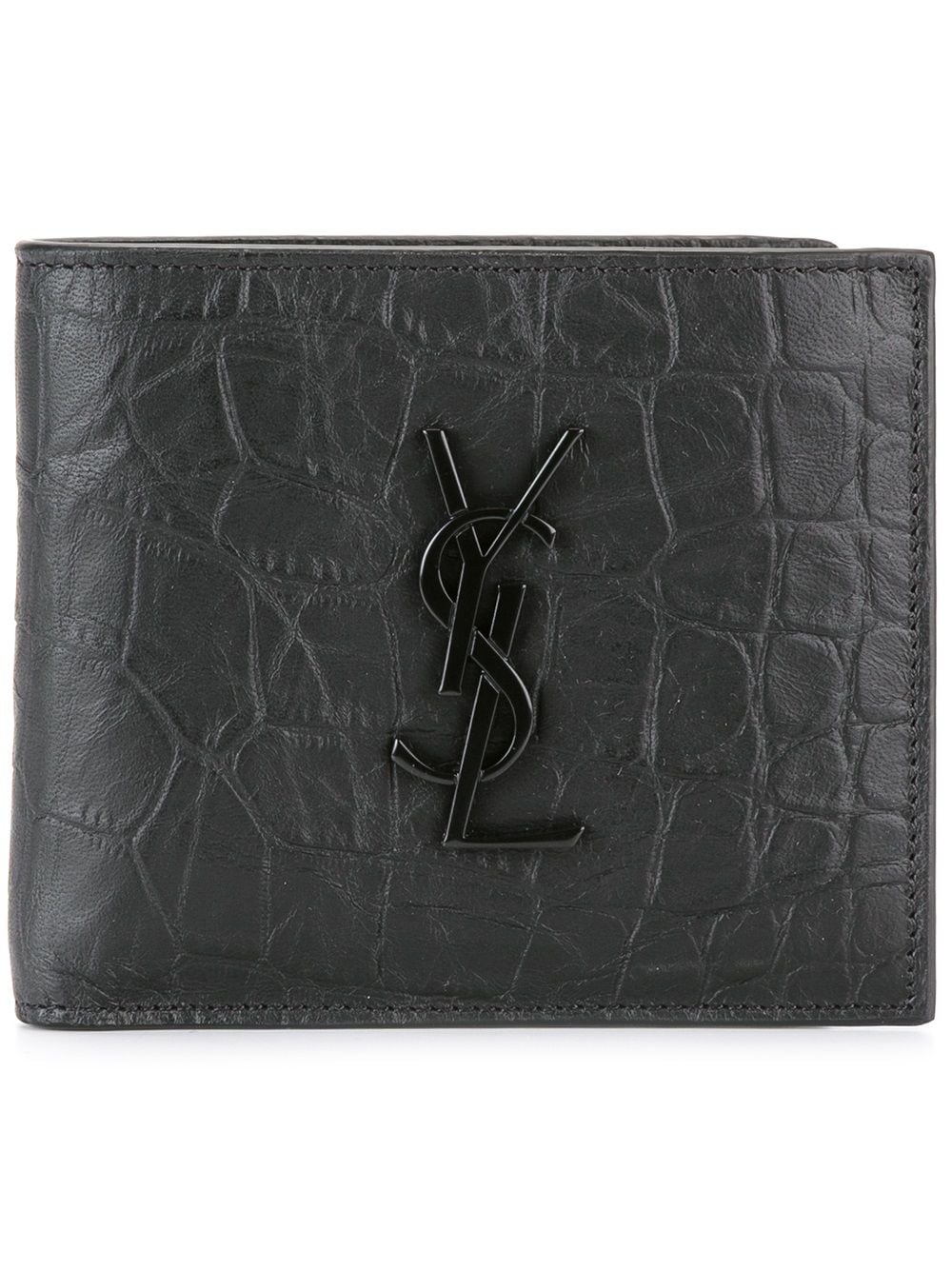 CARTERA NEGRA SIMIL COCODRILO LOGO NEGRO