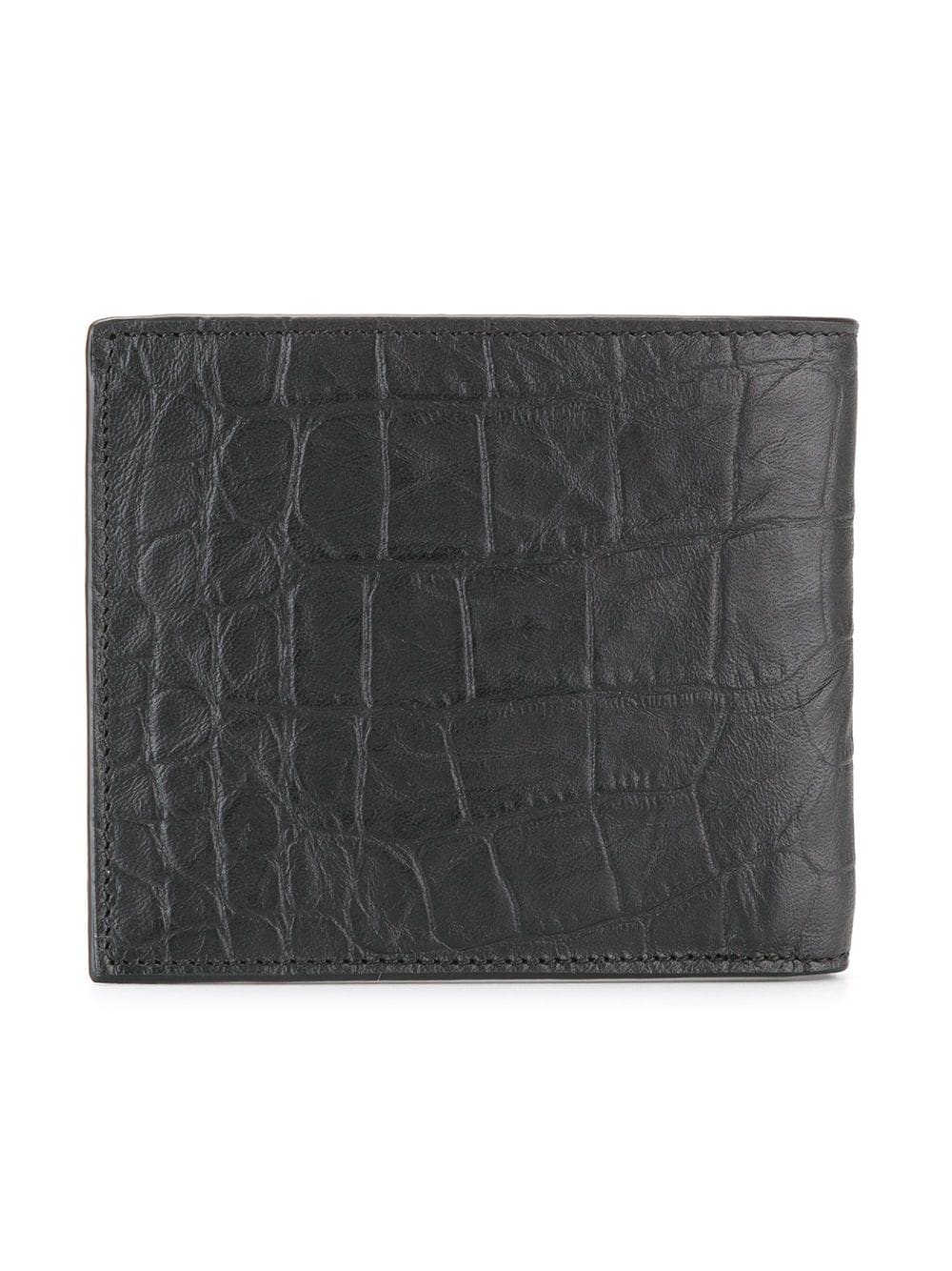 CARTERA NEGRA SIMIL COCODRILO LOGO NEGRO