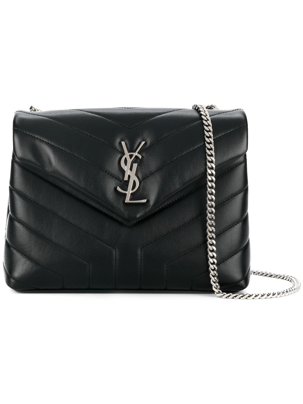 BOLSO LOULOU S NEGRO LOGO PLATEADO