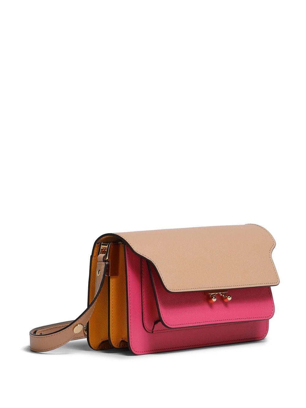 BOLSO DE HOMBRO TRUNK ROSA CAMEL NARANJA