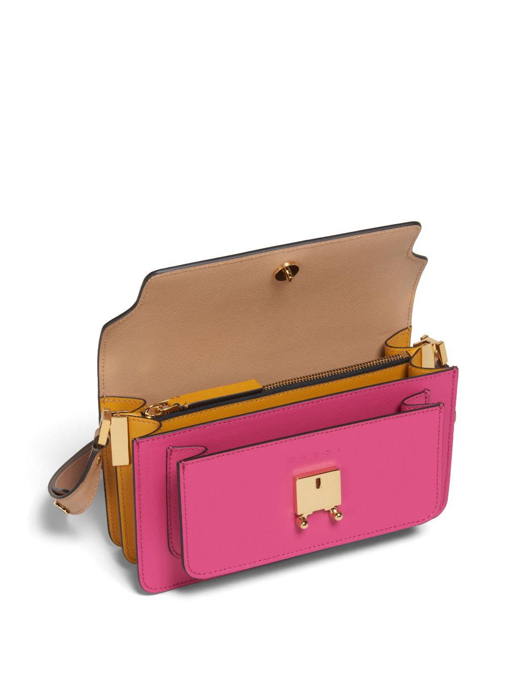 BOLSO DE HOMBRO TRUNK ROSA CAMEL NARANJA