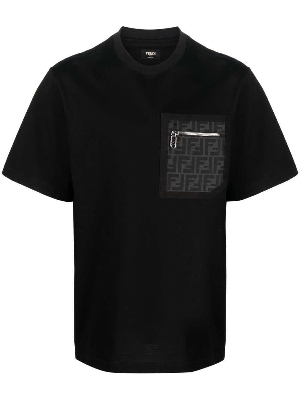 CAMISETA MC NEGRA BOLSILLO MONOG ZIP