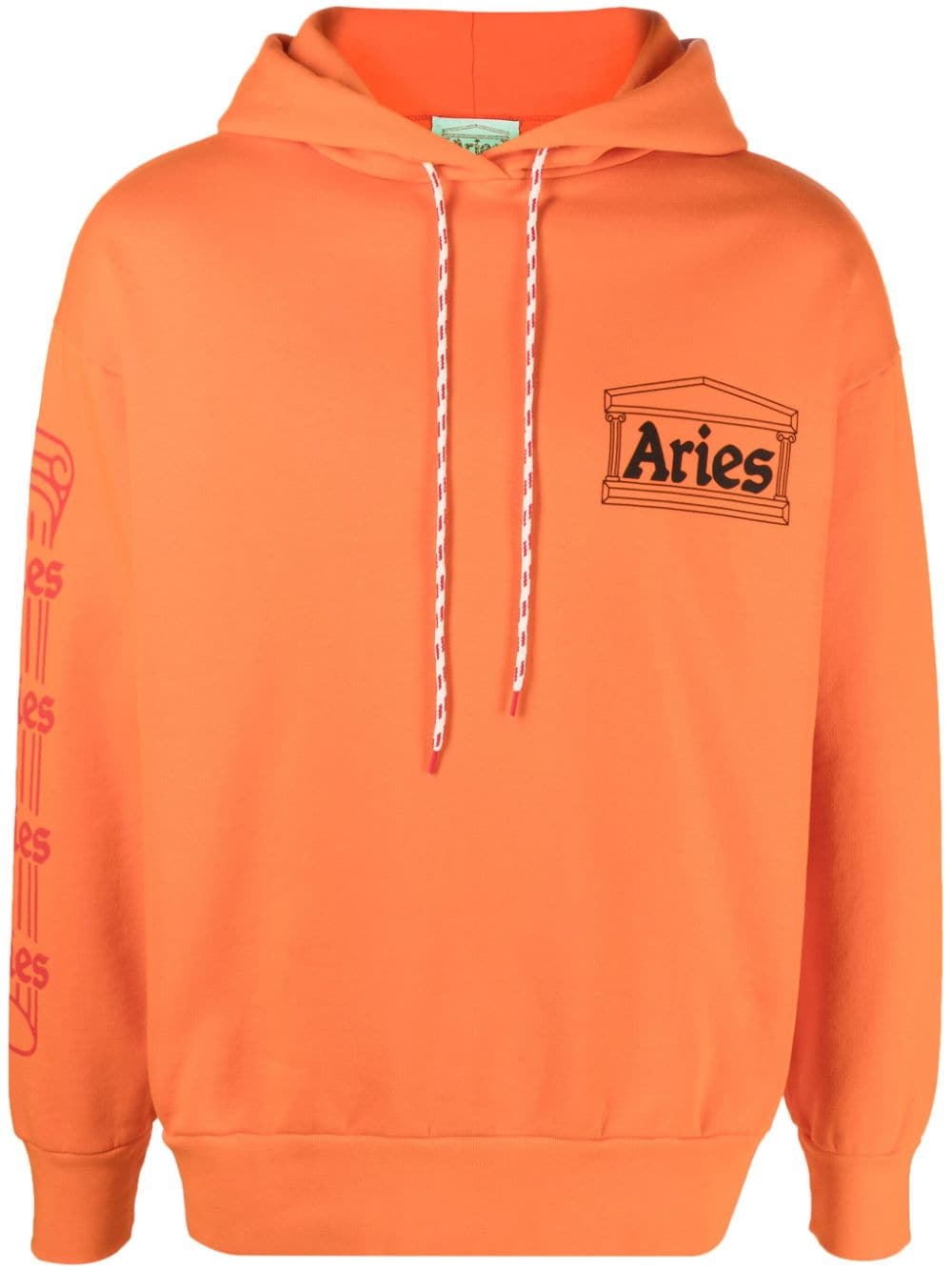 HOODIE COLUMN NARANJA LOGO NEGRO