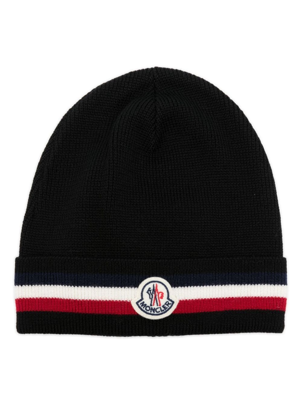 GORRO LANA NEGRO TRIBANDA PARCHE LOGO