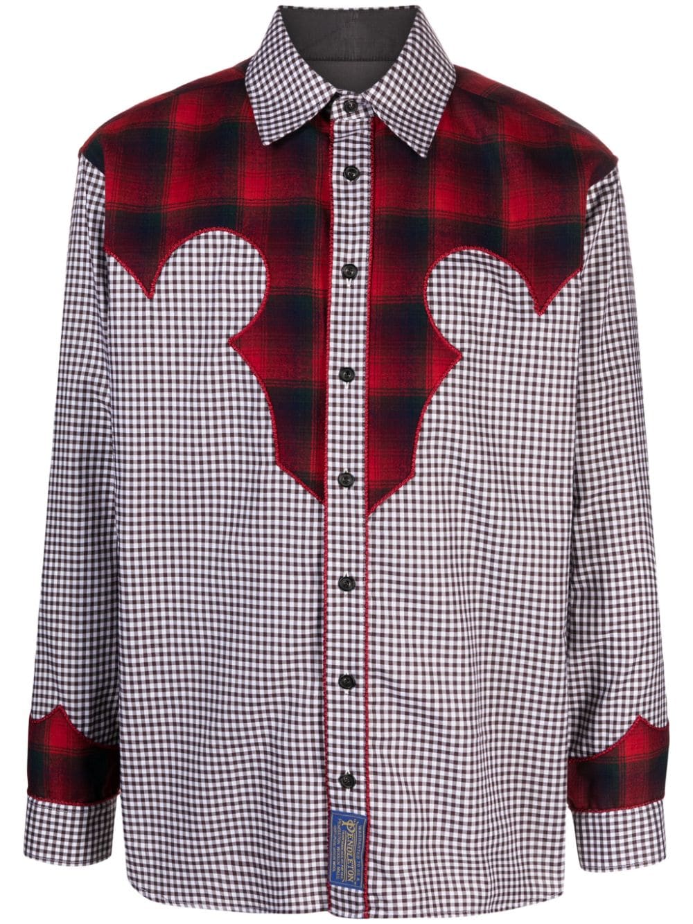 CAMISA CUADROS MARRON BLANCO DET ROJO