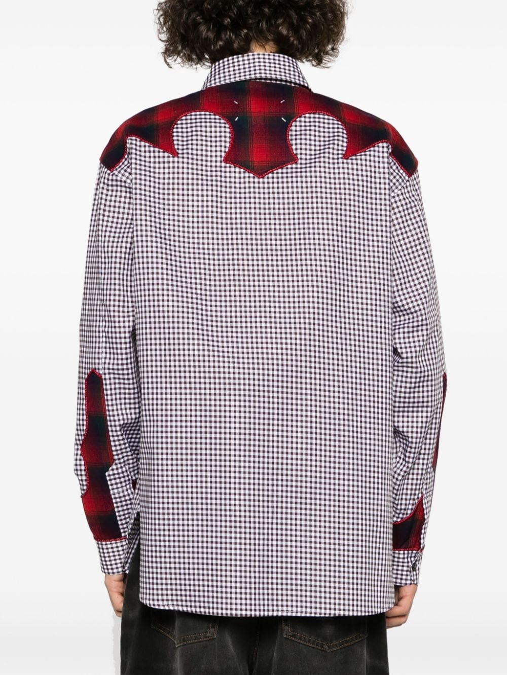 CAMISA CUADROS MARRON BLANCO DET ROJO