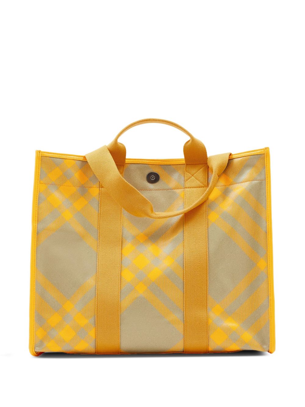 TOTE SHOPPER LONA GRIS AMARILLO CUADROS