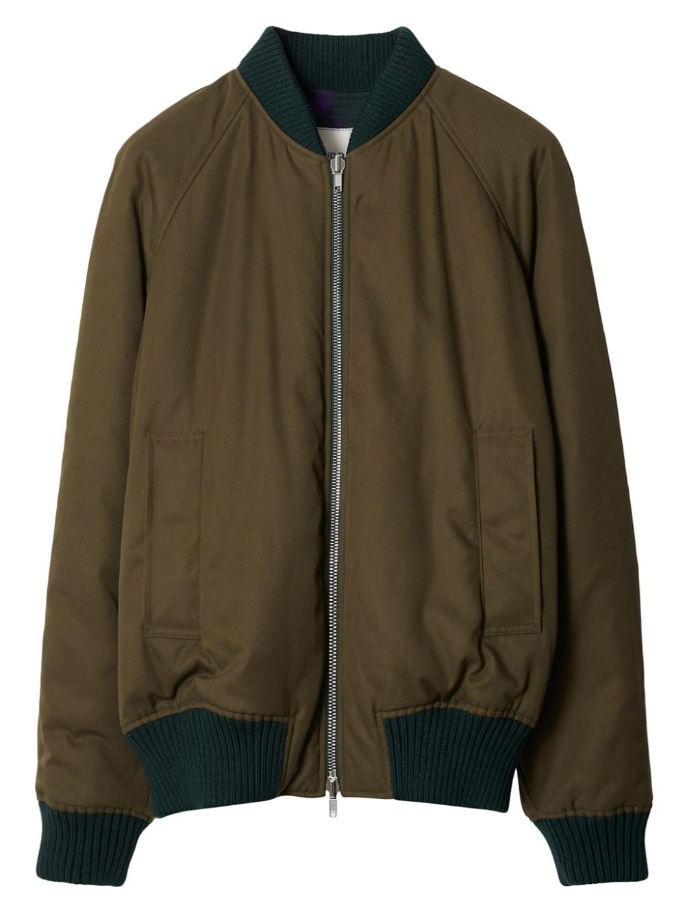 BOMBER VERDE OSCURO LILA CUADROS