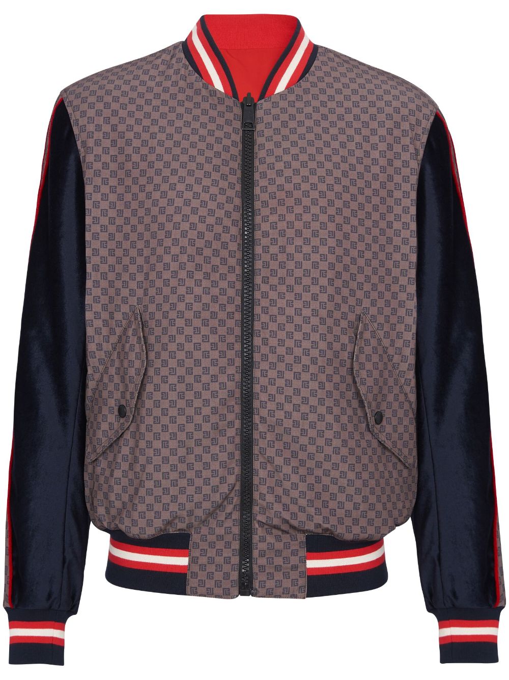 BOMBER MARRON MARINO ROJO