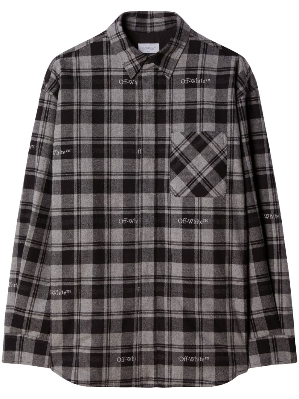 CAMISA OVER GRIS NEGRA CUADROS