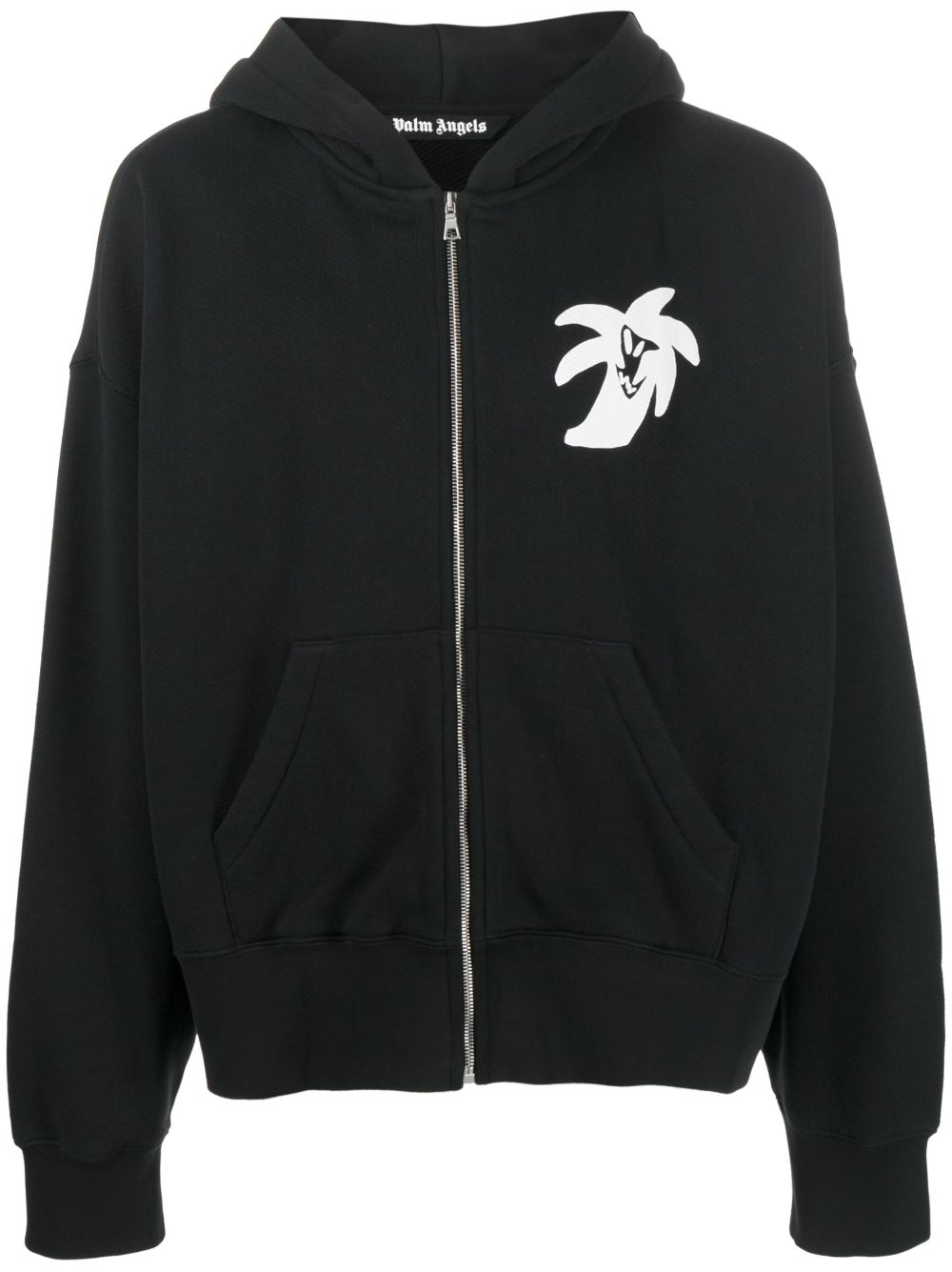 HOODIE HUNTER NEGRA DIBUJO BLANCO ZIP