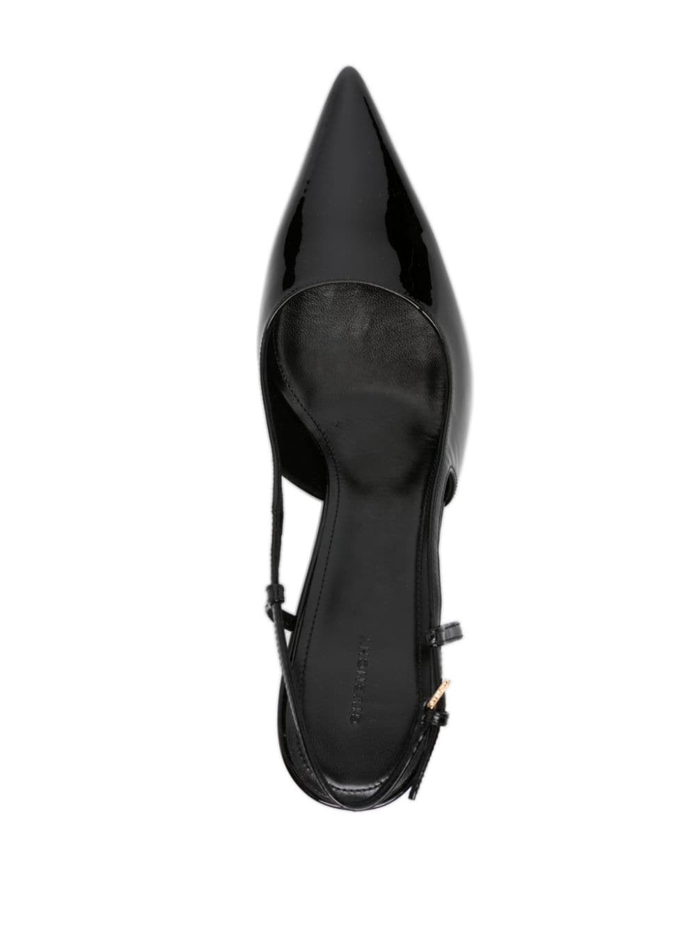 ZAPATO NEGRO TACON DORADO MONOGRAMA