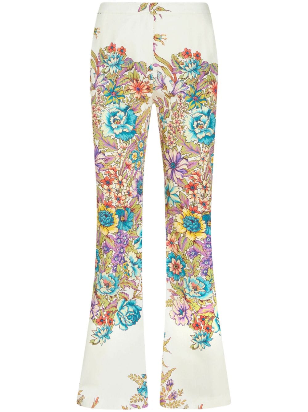 PANTALON BLANCO ESTAMPADO FLORES 