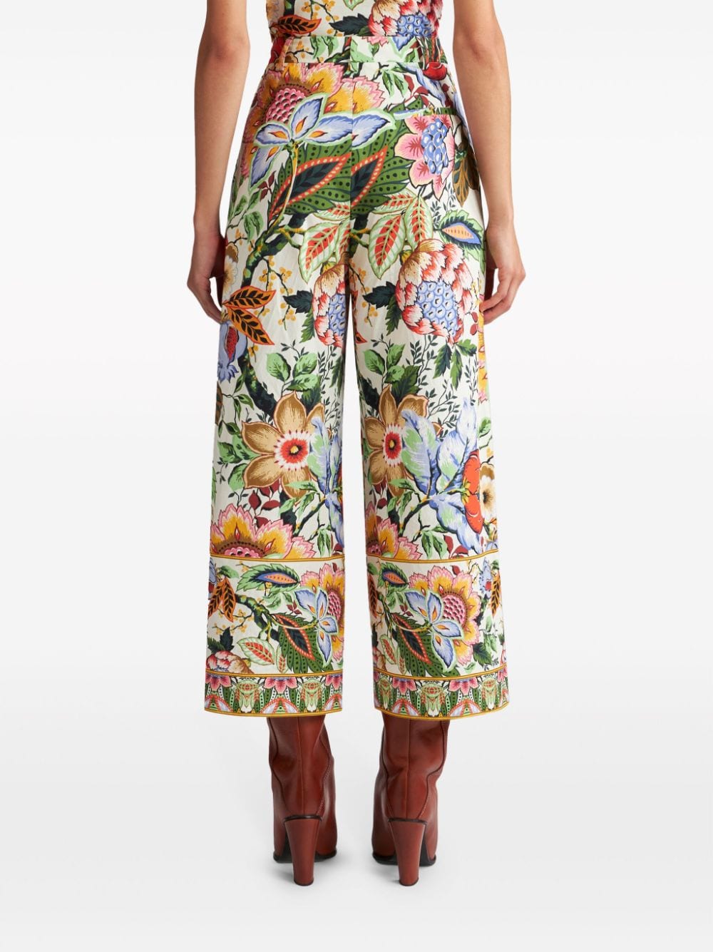 PANTALON BLANCO ESTAMPADO FLORES