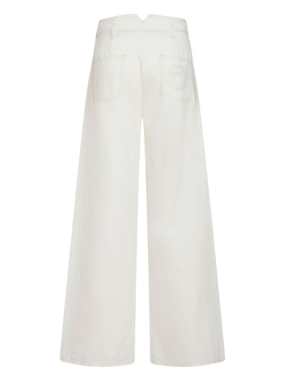 PANTALON 5B BLANCO ESPIGAS BLANCAS