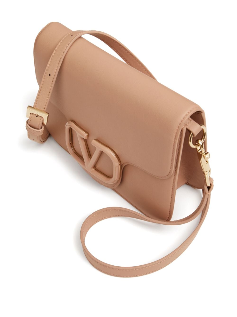 BOLSO DE HOMBRO NUDE LOGO DORADO