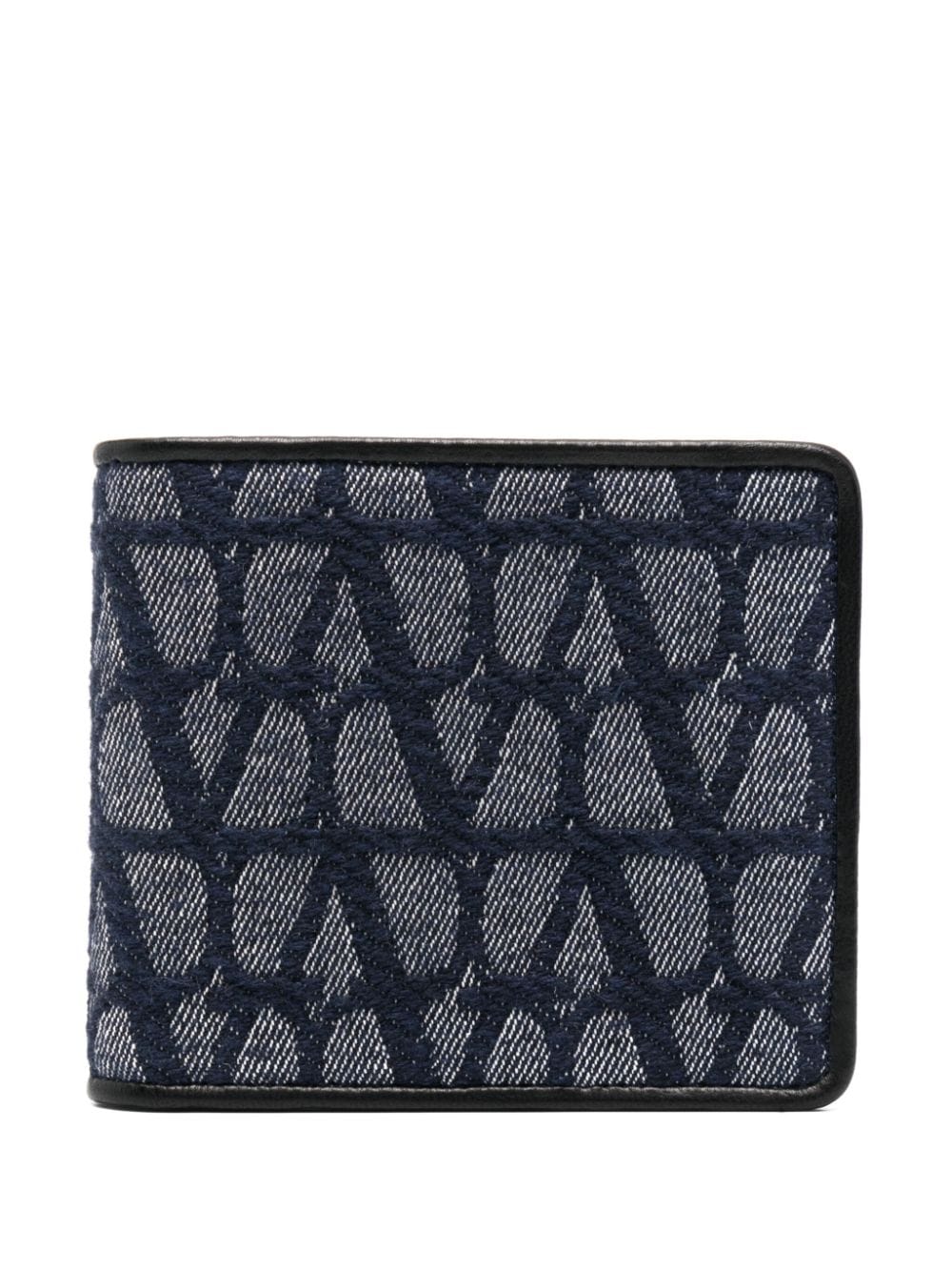 CARTERA DENIM PIEL NEGRA CON MONOGRAMA 