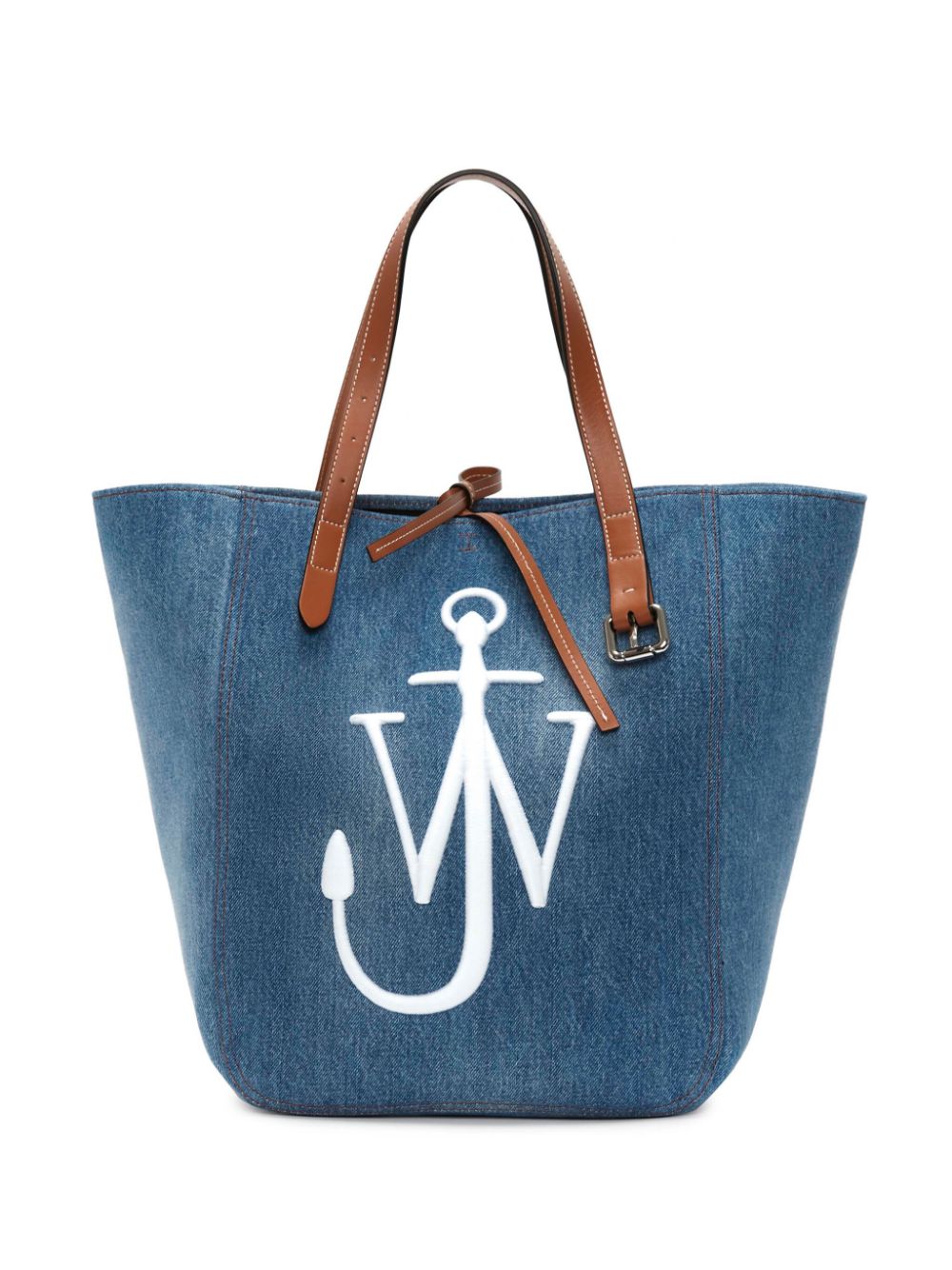 TOTE DENIM ASAS CAMEL LOGO BLANCO