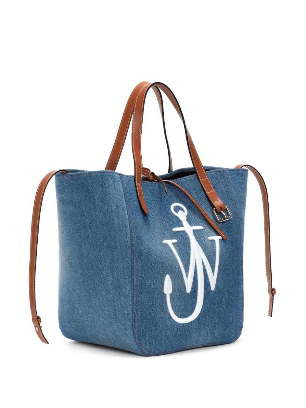 TOTE DENIM ASAS CAMEL LOGO BLANCO