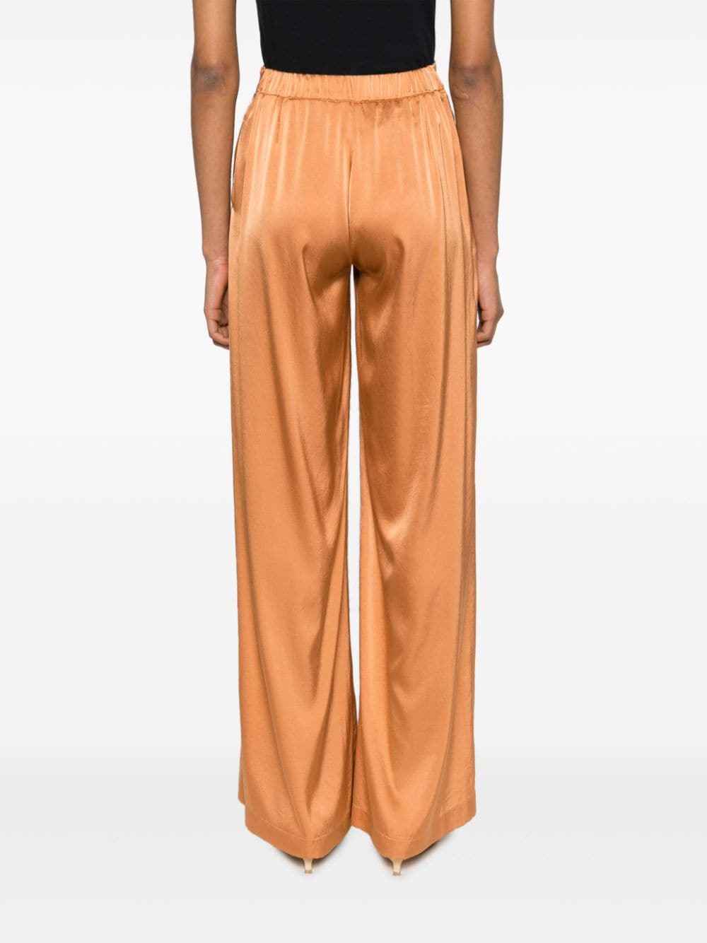 PANTALON SEDA NARANJA DORADO