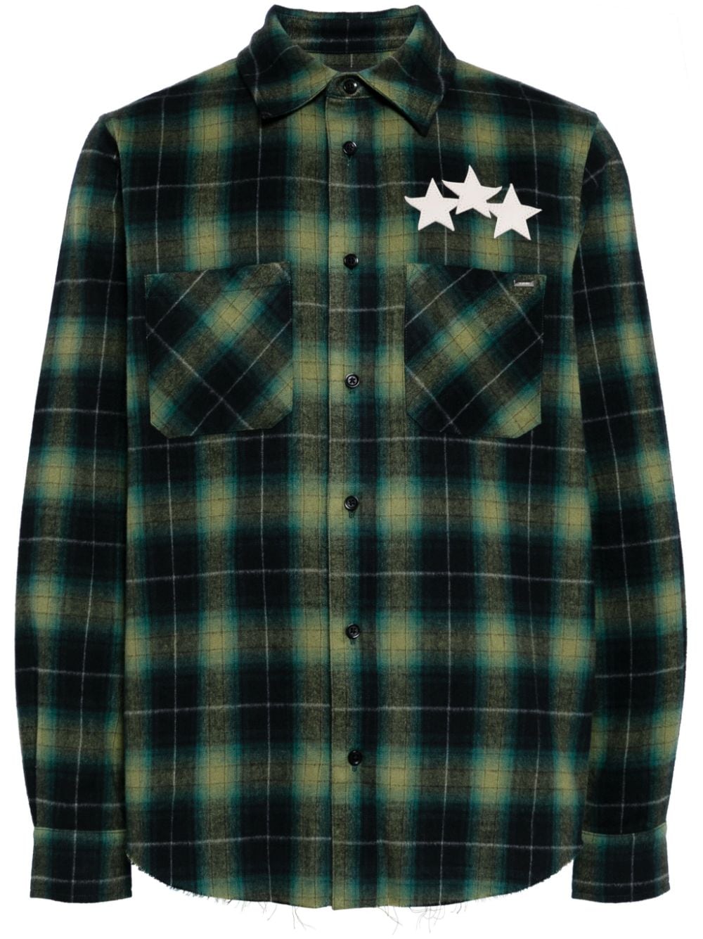 CAMISA VERDE NEGRA CUADROS ESTRELLAS