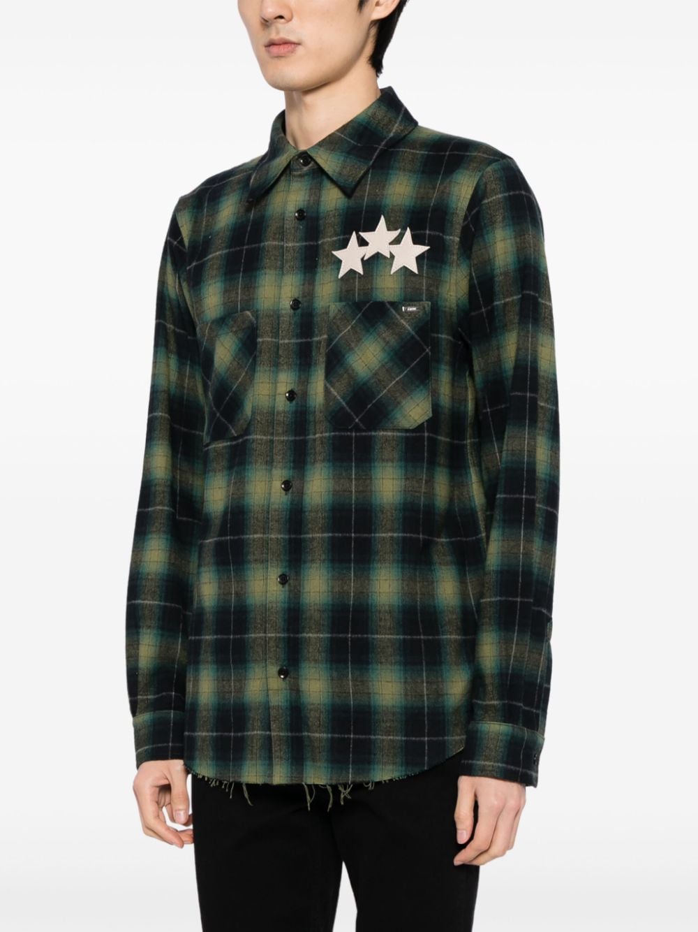 CAMISA VERDE NEGRA CUADROS ESTRELLAS