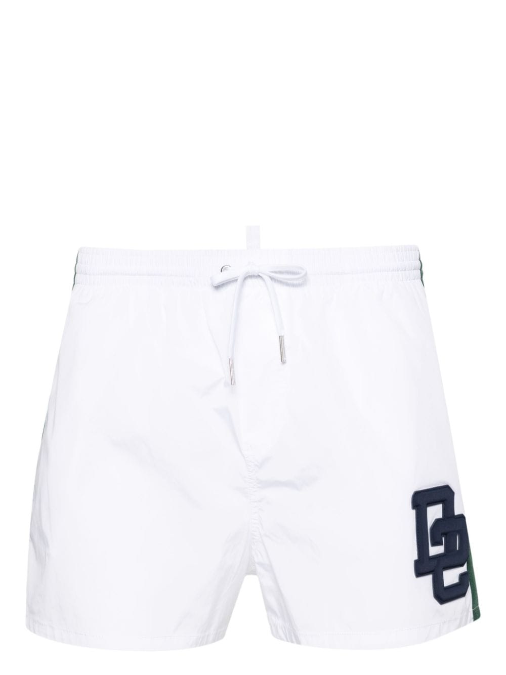 SWIMBOXER MIDI BLANCO BANDA VERDE LOGO