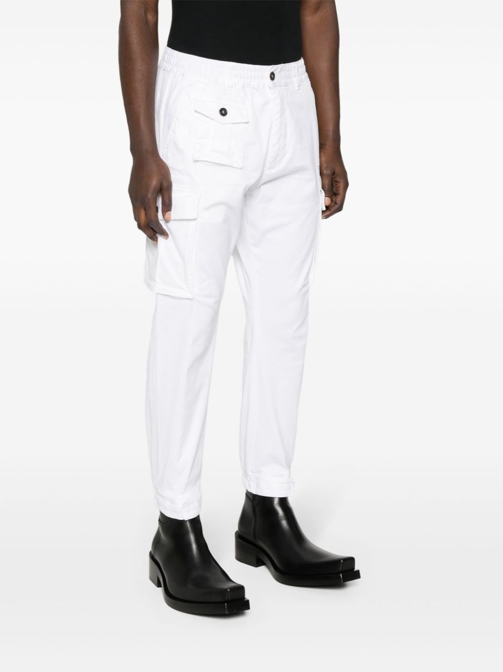 PANTALON CARGO BLANCO PUÑO ELASTICO