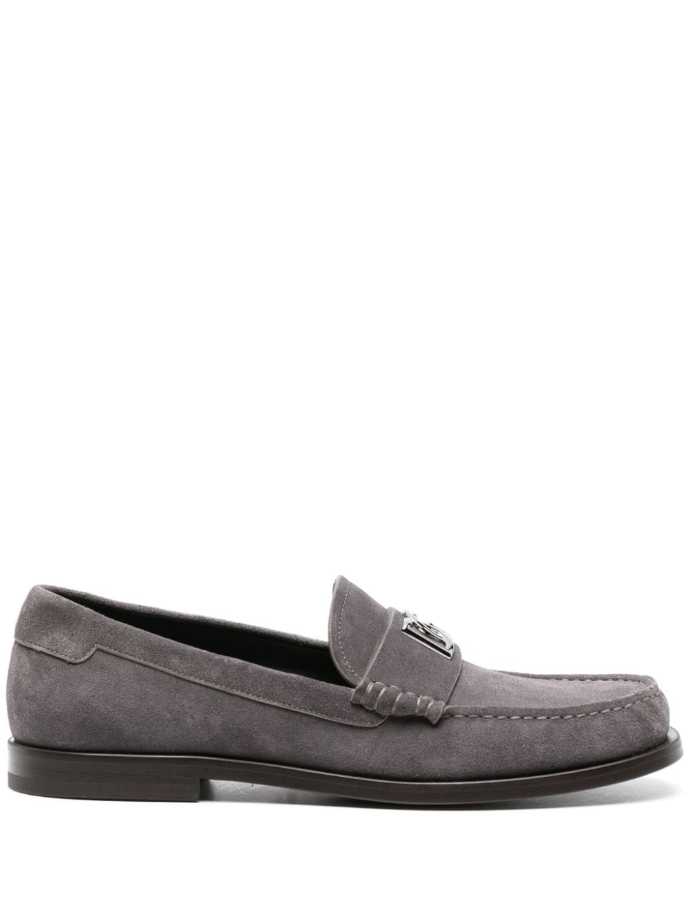 MOCASIN ANTE GRIS LOGO PLATEADO