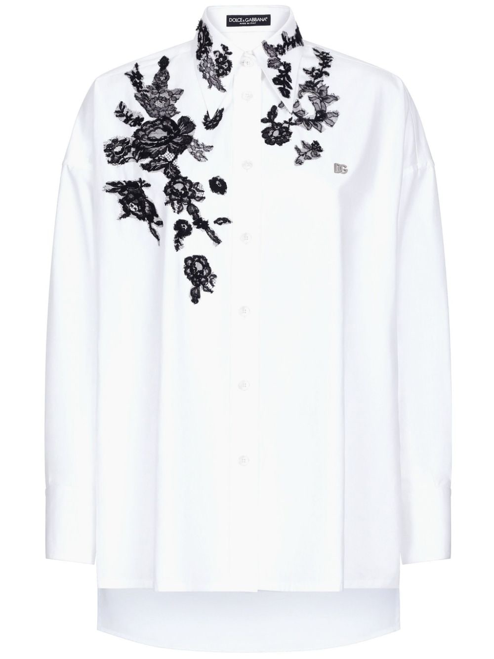 CAMISA BLANCA DET ENCAJE NEGRO