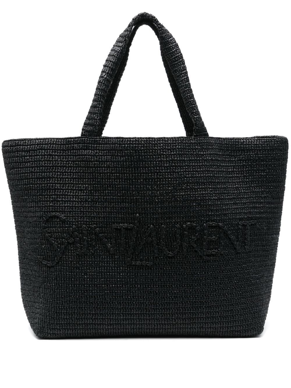 TOTE NEGRO RAFIA LOGO RELIEVE