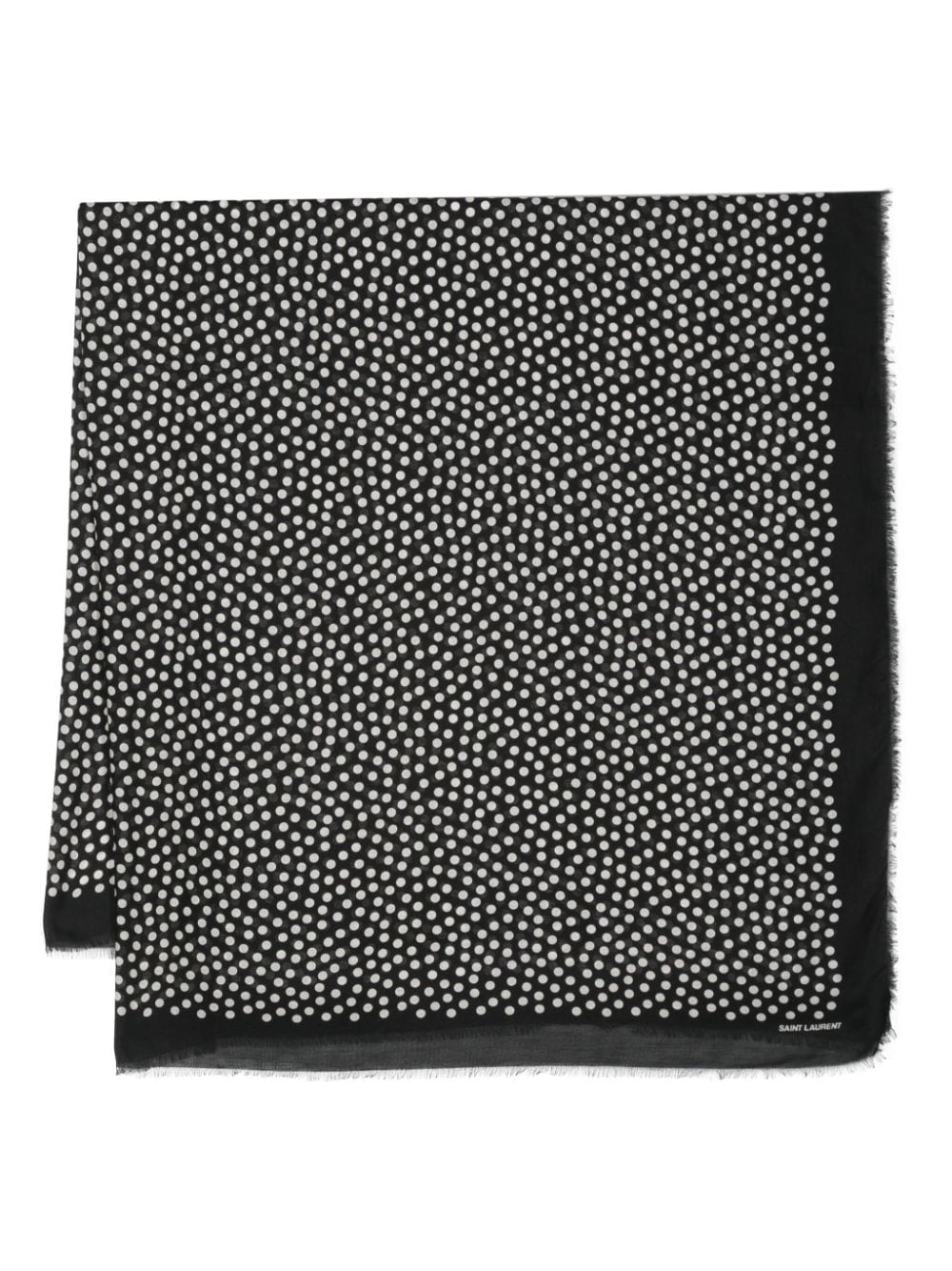 FOULARD GRAND CARRE NEGRO LUNARES BLANCO