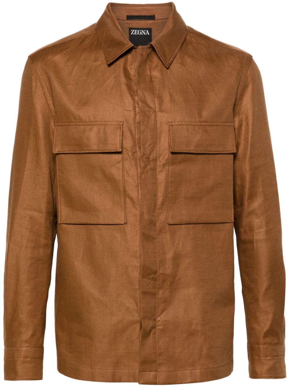 SOBRECAMISA LINO CAMEL