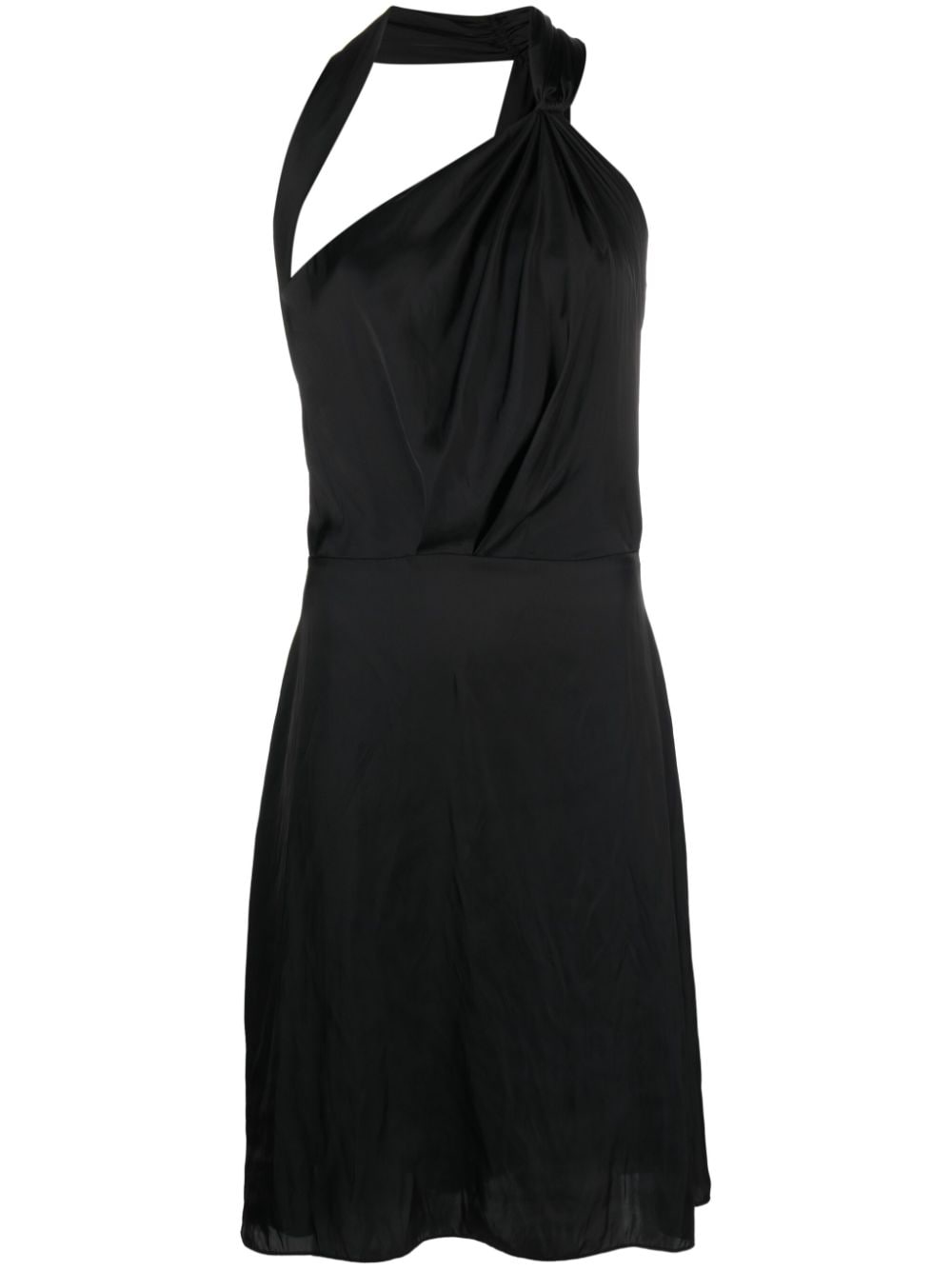 VESTIDO RAZAL SATIN NEGRO UN HOMBRO