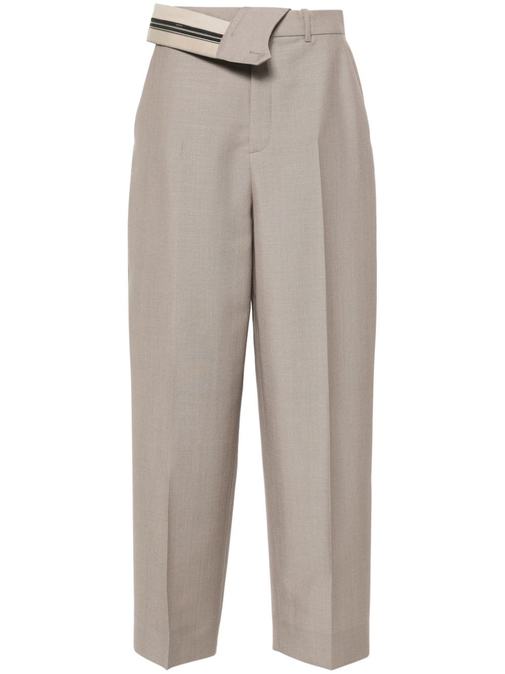 PANTALON MOHAIR TAUPE CINTURA ASIMETRICA