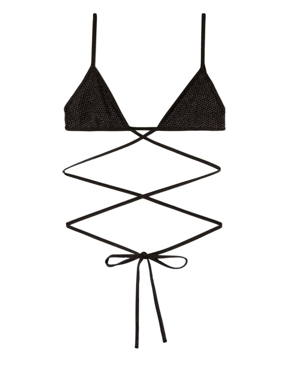 TOP BIKINI TRIANGULO NEGRO DORADO