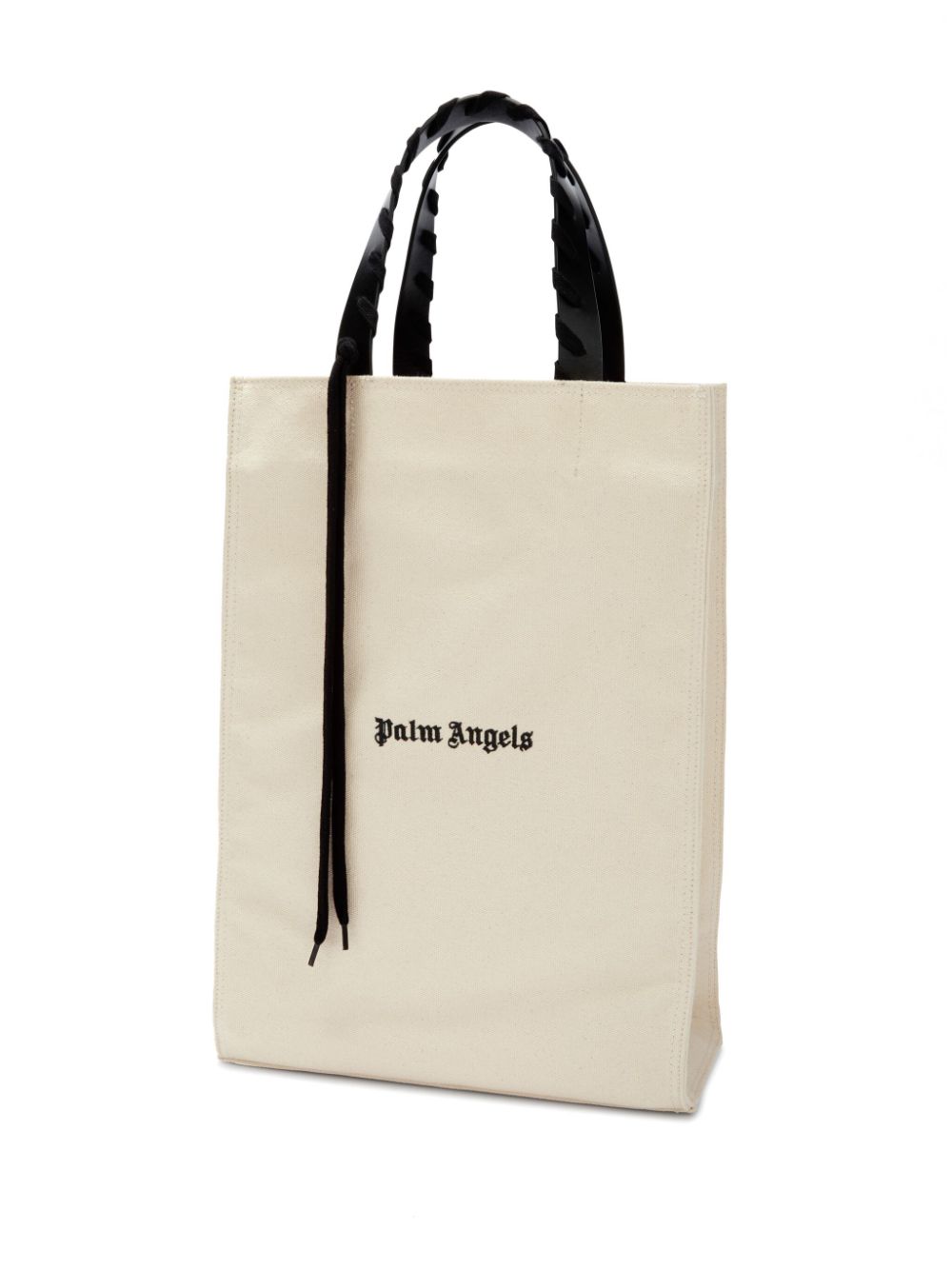 TOTE LONA NATURAL LOGO NEGRO